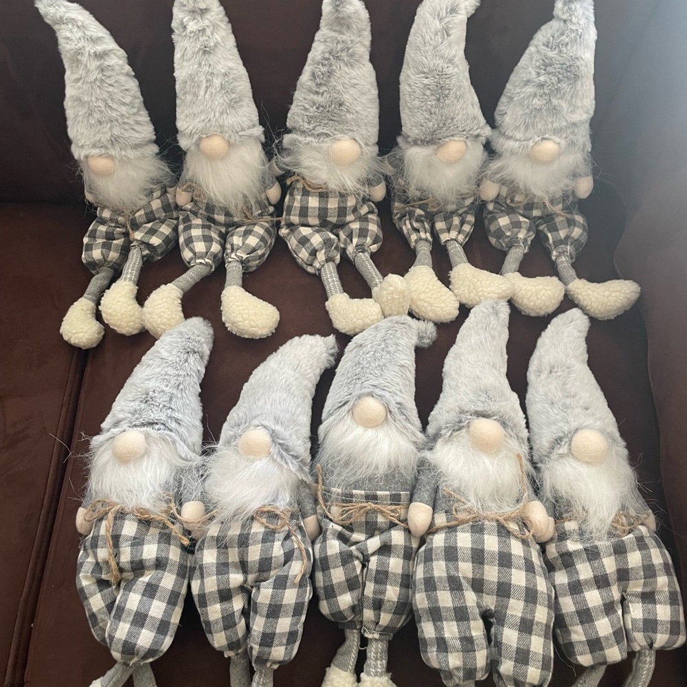 Mud Pie Gray and Cream Gnome Plush Collection
